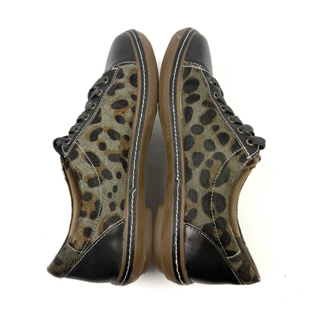 Spring Step L'Artiste Libbi Leopard Shoes 39 Whimsical Lace Up Animal Hair - Picture 5 of 8